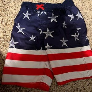 Boys American flag swim trunks size 8/10